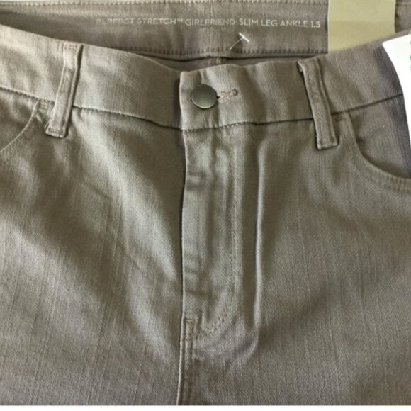 Chico's Size 1.5 or Women 10 Ankle Jeans Perfect Stretch Girlfriend Slim Taupe - Picture 5 of 8
